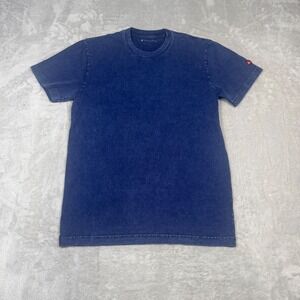 American Giant Men Vintage Washed T Shirt S Blue Cotton Made in USA Short Sleeve